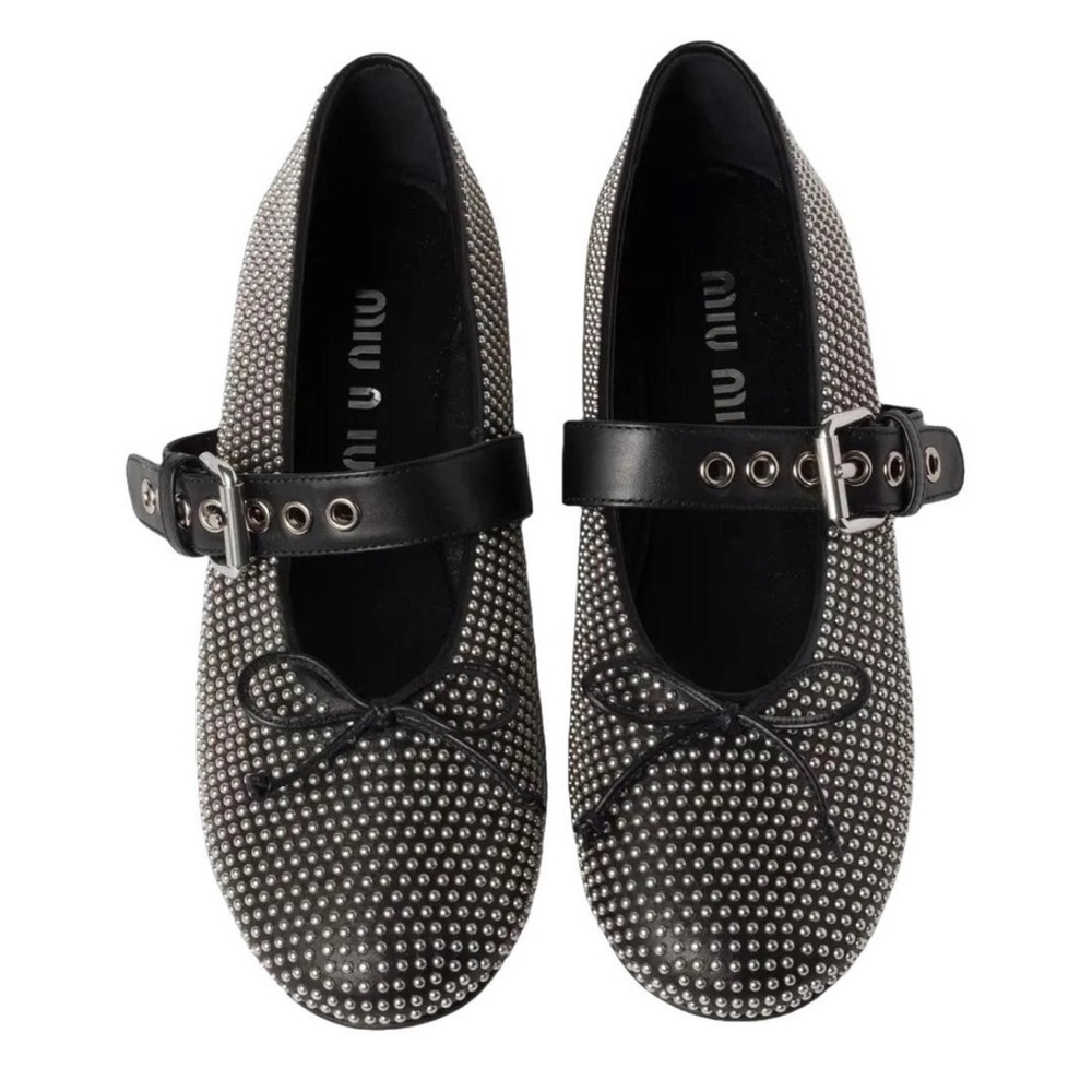 Miu Miu Black Studded ballet Flats, authentic, brand new never worn